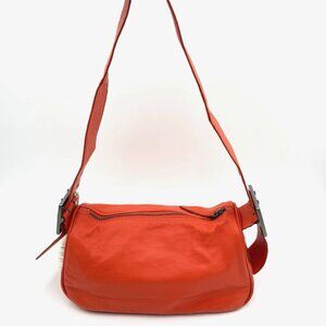 NEW Free People Arm Candy Leather Shoulder Bag Red Orange